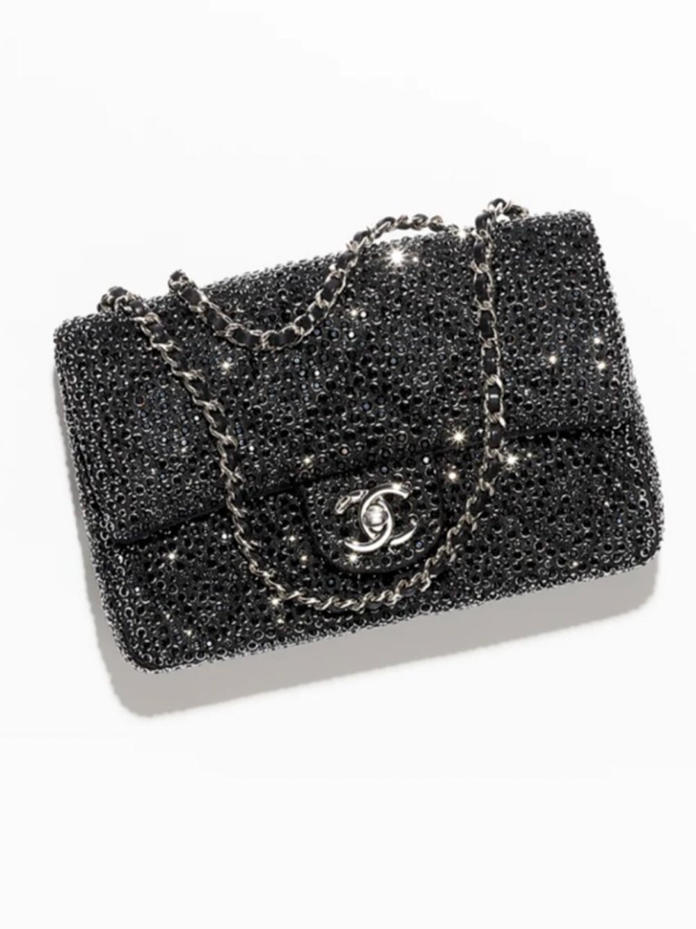 CHANEL BLACK QUILTED WATER EFFECT CRYSTAL FLAP MINI EVENING BAG NWOTS!